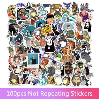 50/100PCS Miyazaki Hayao Anime Stickers Moving Castle Spirited Away Cartoon Stickers For Bike Laptop Book Luggage Kids Toys 1