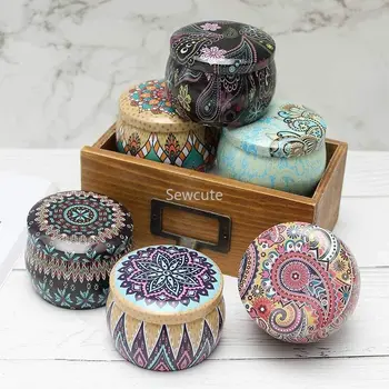 6 Pcs Candle Tin Jars DIY Candle Making kit Holder Storage case for Dry Storage Spices Camping  Party Favor and Sweets Gifts 5