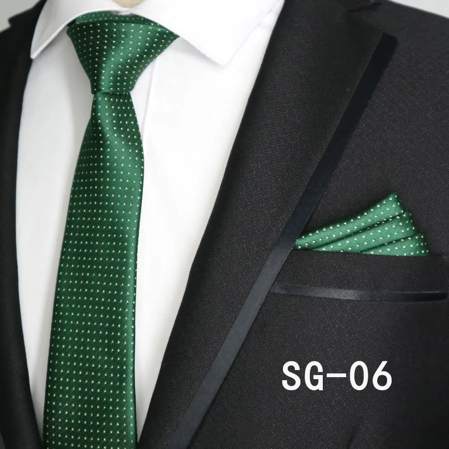 6 см мужской галстук набор Карманный квадратный Полосатый горошек Пейсли мужские галстуки тонкий соответствующий платок узкий галстук на шею Бизнес Свадьба вечеринка
