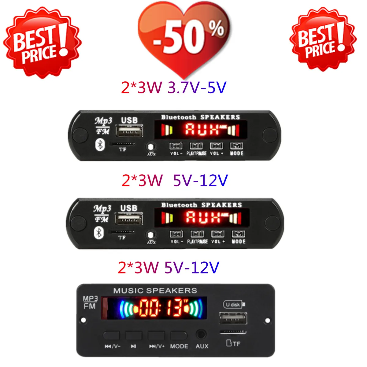 2*3 Вт/2*25 Вт усилитель модуль MP3-плеера с поддержкой Bluetooth 5 0 Плата декодера 12 В 6
