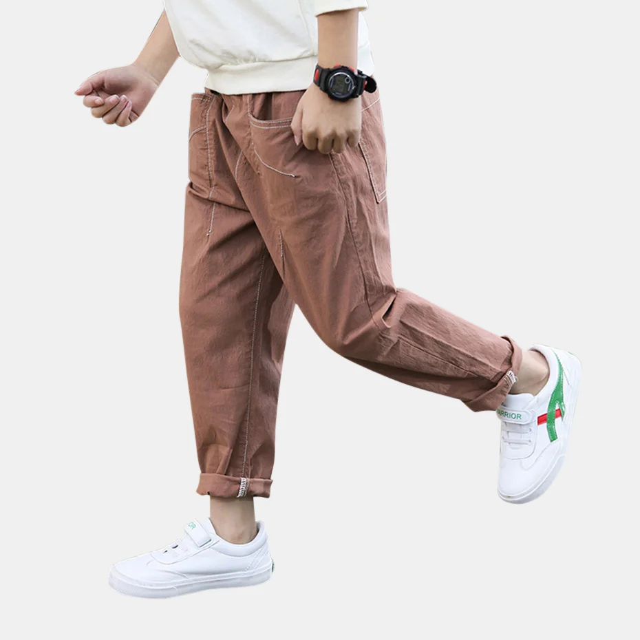 Pants For Boy Solid Boy Casual Pants Elastic Waist Children Trousers Autumn Simple Fashion Winter Clothes For Boys Christmas