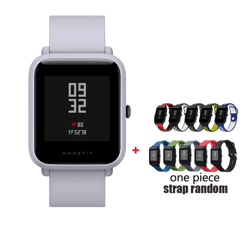 Amazfit Bip gps Xiaomi Amazfit Bip Смарт-часы Huami Miband Pace bip Lite Gloness умные часы сердечного ритма для телефона MI8 IOS - Цвет: Bip-white Cloud