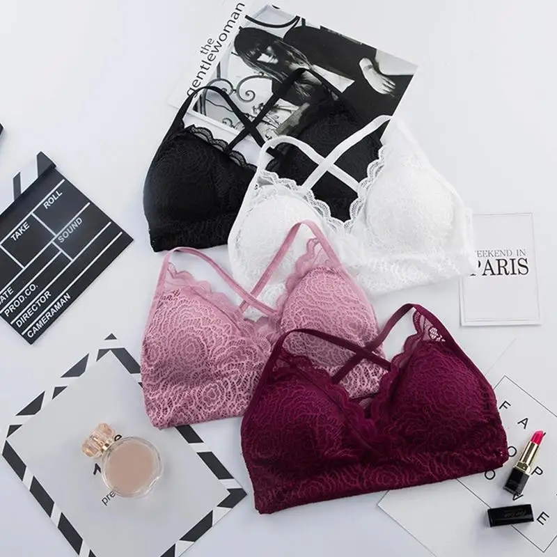 

Lace Tube Top Underwear Detachable Chest Pad Ladies Bra Sexy Bottoming Beauty Back Vest Deep V Gathered Seamless Underwear