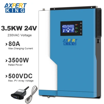 

3500W Solar Inverter Pure Sine Wave 220V 24V Buit-in MPPT 100A Solar Controller Max 500VDC Solar Panel Input with Wifi