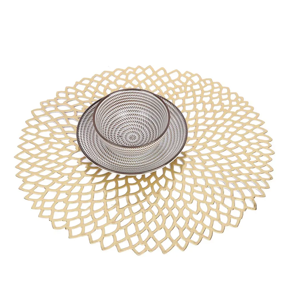 gold 1 шт., коврики для стола, круглая салфетка, простой стиль, столовая салфетка, Нескользящие, жаростойкие, подстилки, украшение для кухни - Цвет: gold