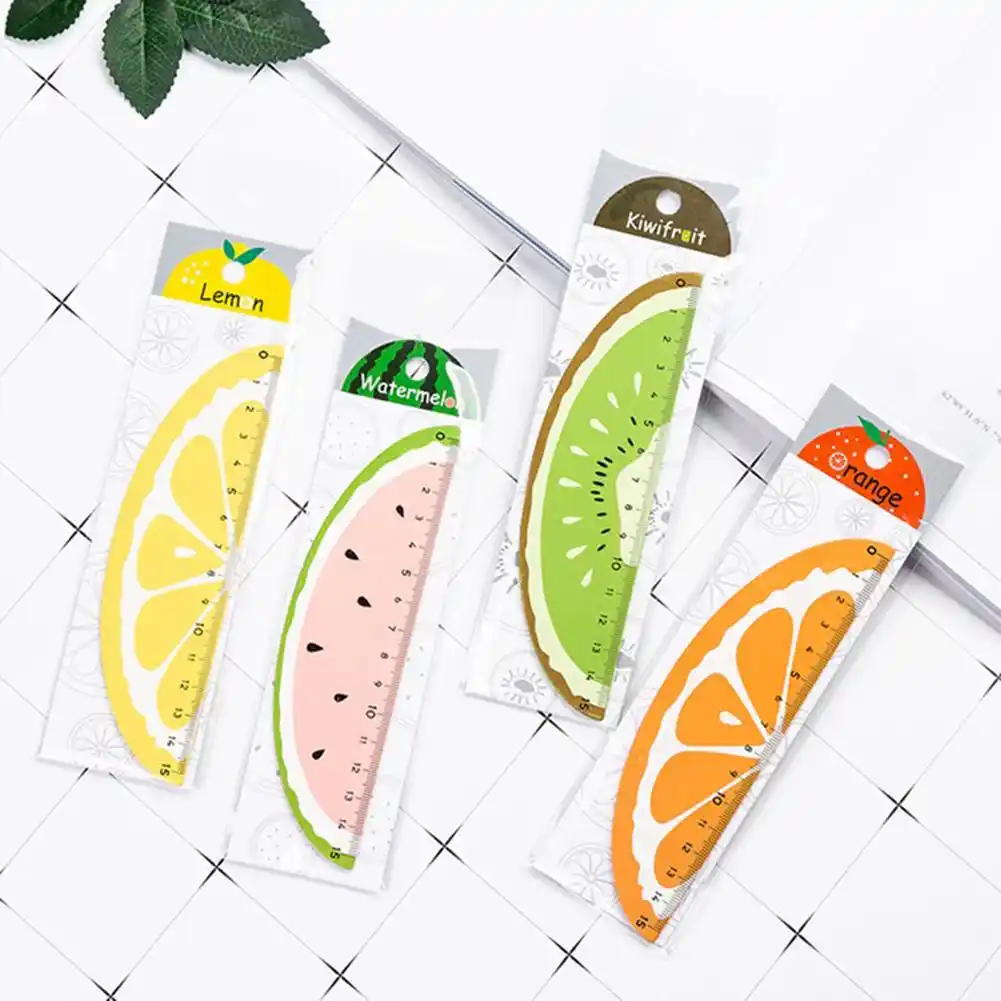 かわいい漫画スイカオレンジレモンキウイプラスチック定規学生文具 定規 Aliexpress