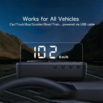 

HUD Head-Up Display Universal Auto Digital Car Speed Windshield Projector for Cars, Truck Vehicle