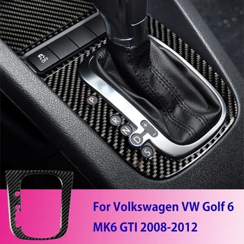 

For VW Car Gear Shift Panel Frame Decorative Cover Carbon Fiber for Golf 6 MK6 GTI 2008-2012 Car Shift Knob Panel Trim Sticker