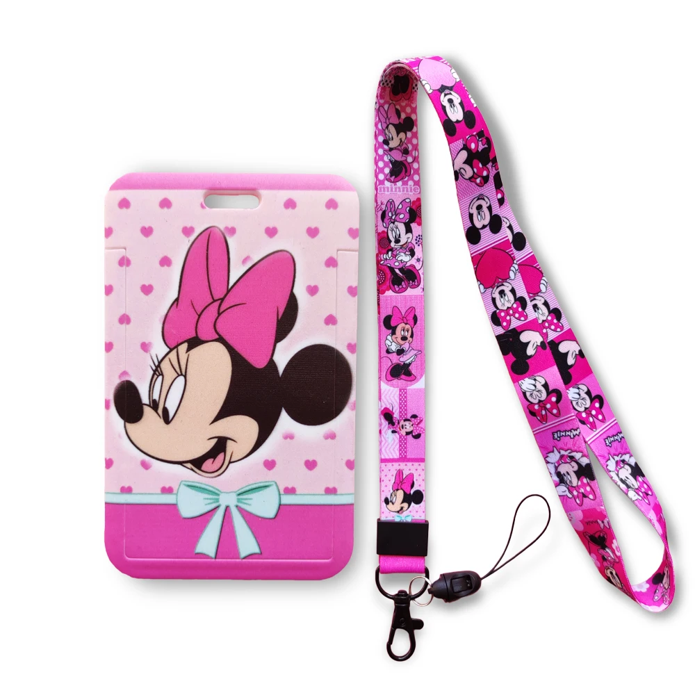 

Disney Mickey Mickey Mouse Lanyards Keychain Badge Holder ID Card Pass Hang Rope Lanyard Key Ring Kids Gifts Accessories