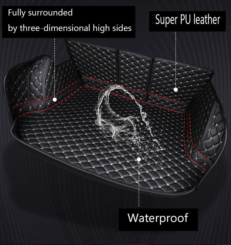 

Special custom made car trunk mats for Toyota Camry Corolla RAV4 Mark X Crown Verso Cruiser L Waterproof leather carpet liners