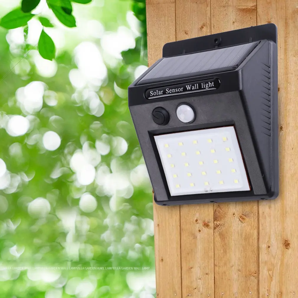 Водонепроницаемый 20-25-30-48 Светодиодный светильник на солнечных батареях, настенный светильник с датчиком движения, светодиодный светильник на солнечных батареях для сада и двора