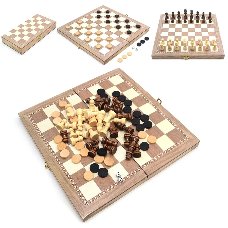 Salto lana Fascinar Juego de ajedrez 3 en 1 para centros de actividades, juegos de mesa de  estimulación de ajedrez tradicional, ajedrez de madera, 1 Juego|Color y  forma| - AliExpress