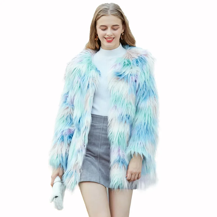 Plus Size 3X Fluffy Faux Fur Coat Women Warm Long Sleeve Female Outerwear Autumn Winter Coat Jacket Hairy Overcoat teddy bear