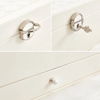 

Portable Storage Gift Necklaces Multi Layer Earrings Simple Solid Organizer Makeup Organizer Jewelry Box Travel Display With Key