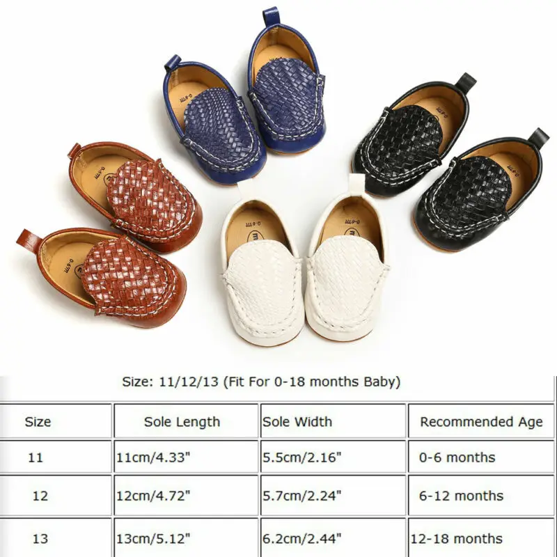 0-18M Infant Kid Baby Boy Girl Shoes Casual Loafer Flat Shoe Casual Baby Walk Trainner PU Leather Boat Peas Shoes