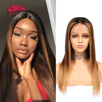 

Ombre Straight Lace Front Wig Pre Plucked Hairline 13x4 / 13x6 Lace Front Wig 8-26" 360 Lace Frontal Wig