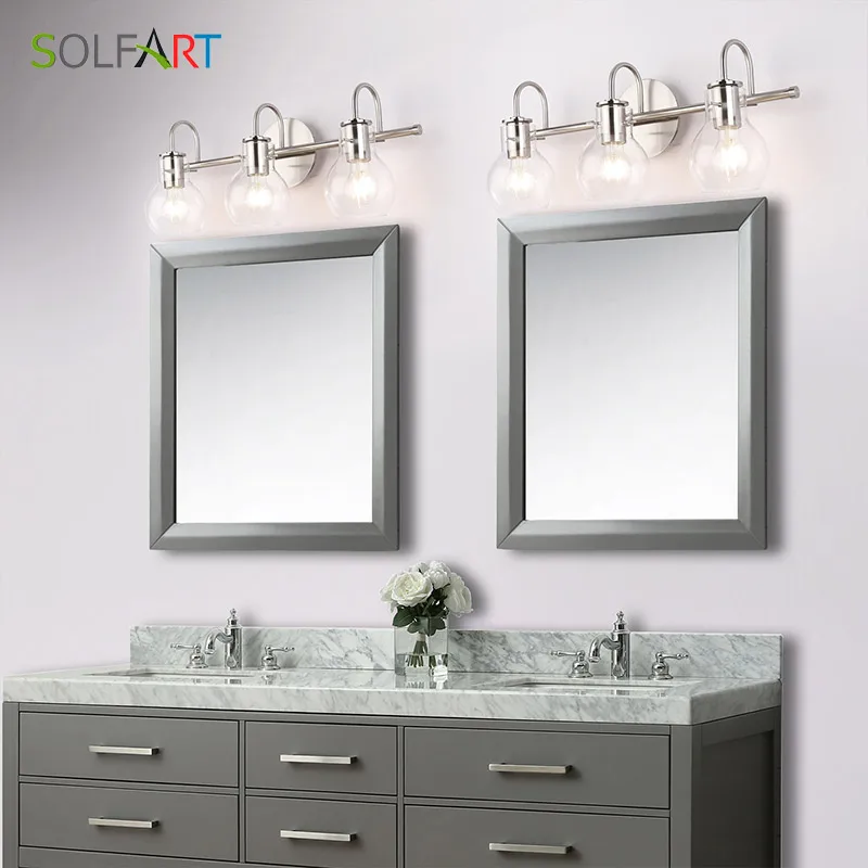 Wall Lighting Bath Vanity Light Brushed Nickel Wall Decor Bathroom Light Fixtures Wall Lamps Aliexpress