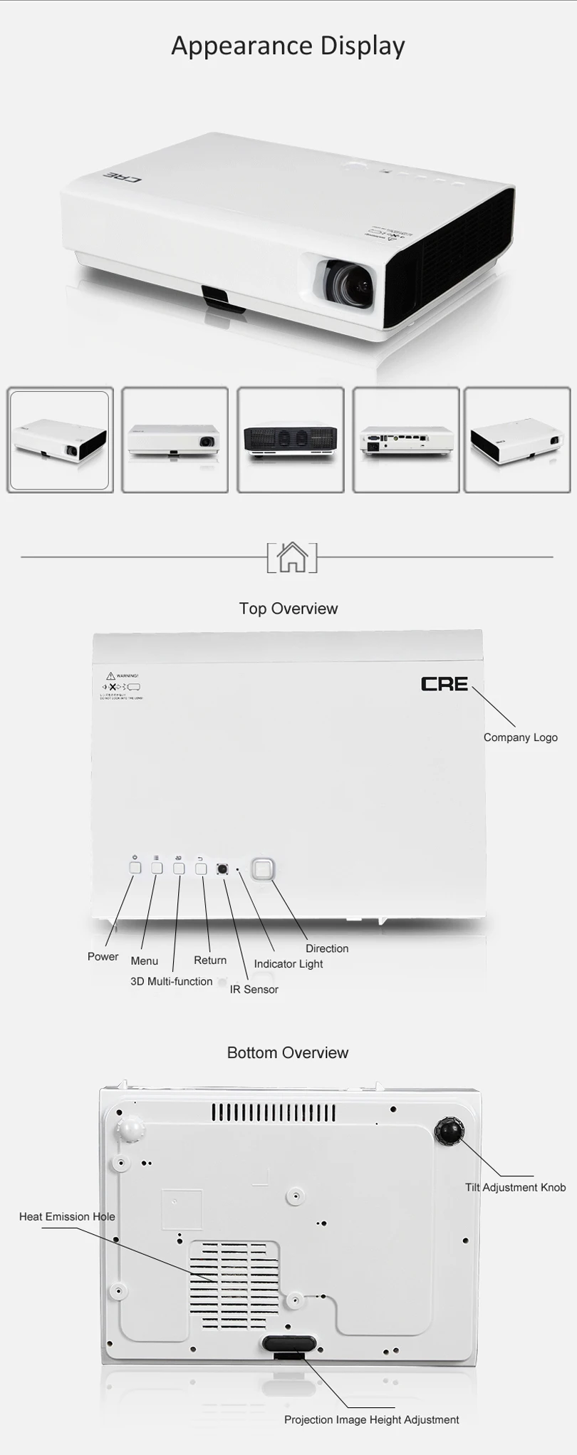 CRE X3001 портативный проектор DLP поддержка 1920x1080 HD 3D Android домашний кинотеатр проектор видеопроектор