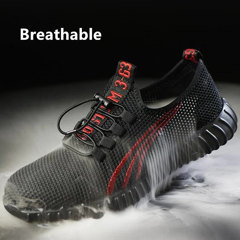 Safety Shoes Indestructible Steel Toe Breathable Work Shoes Men and Women Puncture-Proof Lightweight Non Slip Comfort Sneakers Men Shoes