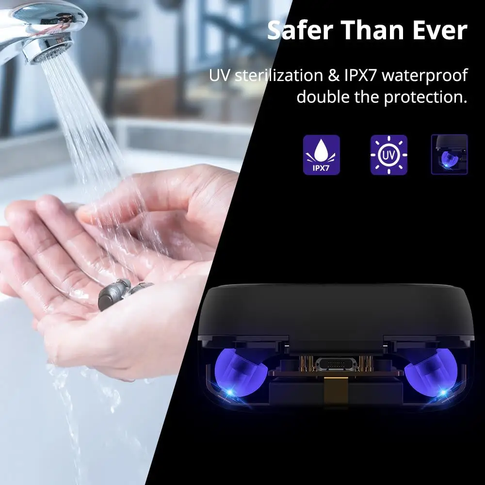 Tronsmart Onyx Free Bluetooth Wireless Earphone with aptX UV Earphones QualcommChipQCC3020 IPX7 waterproofVoice Assistance