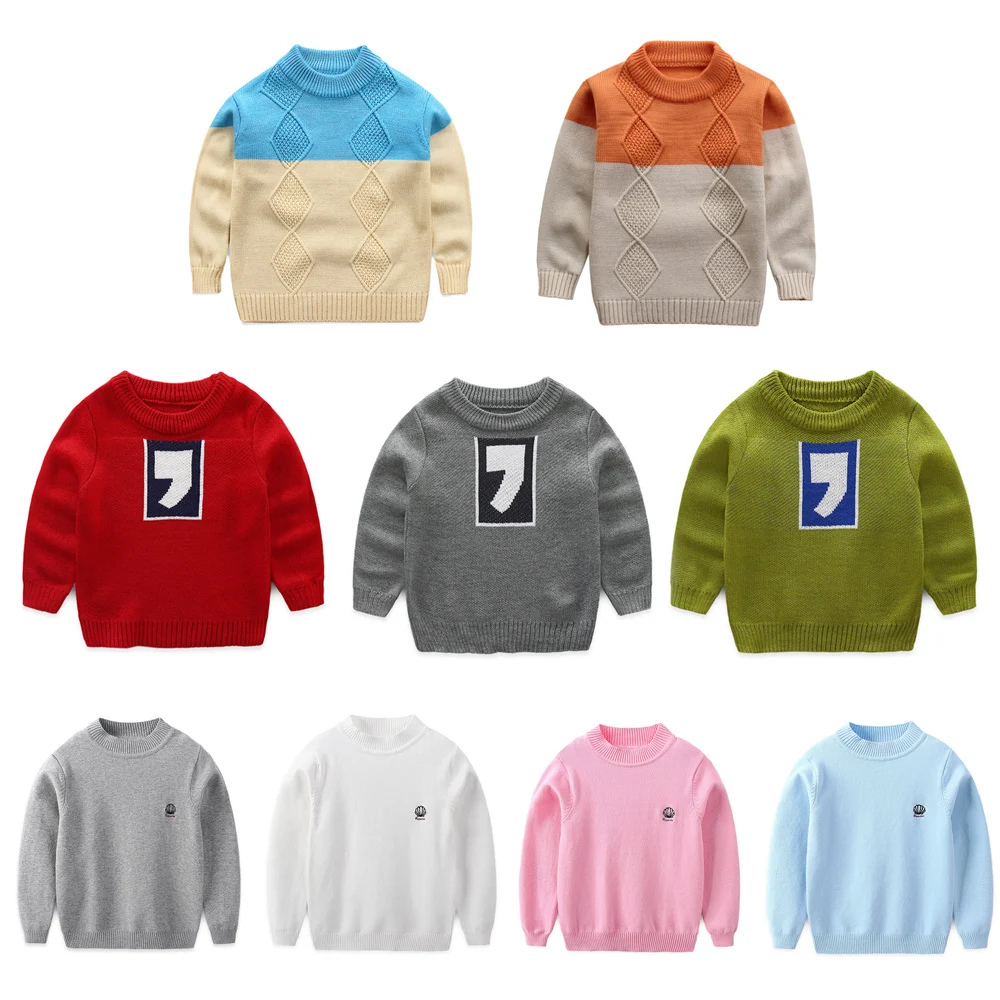 Детский вязаный свитер с длинным рукавом 90 150 см|boys knit sweater|sweater girlboy sweaters |