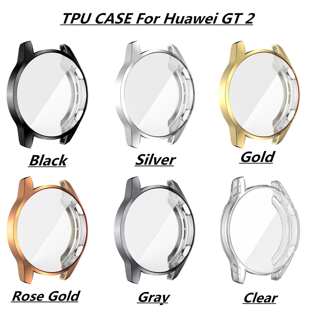Чехол для Huawei Watch GT 2 защитная оболочка 46 мм экрана мягкий легкий тонкий бампер из