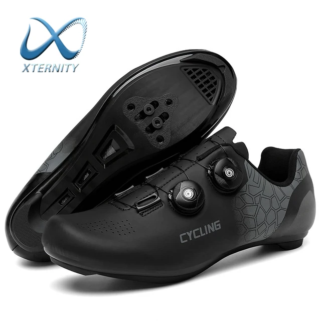 Road Cycling Shoes Men Outdoor Sport Bicycle Shoes Breathable Mtb Bike Flat Sneakers Mnountain Racing Cycling Sneakers Plus Size Black-Road