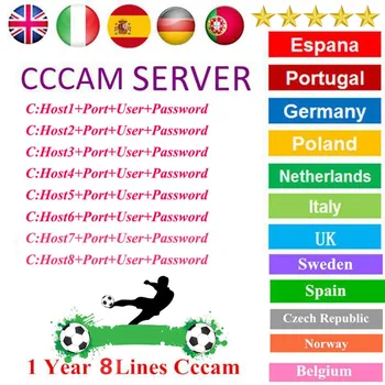 

Receiver Server CCCAM 8 lines Cline 1/2 Year HD Server Account For Satellite receiver Spain UK Germany French Italy Spain