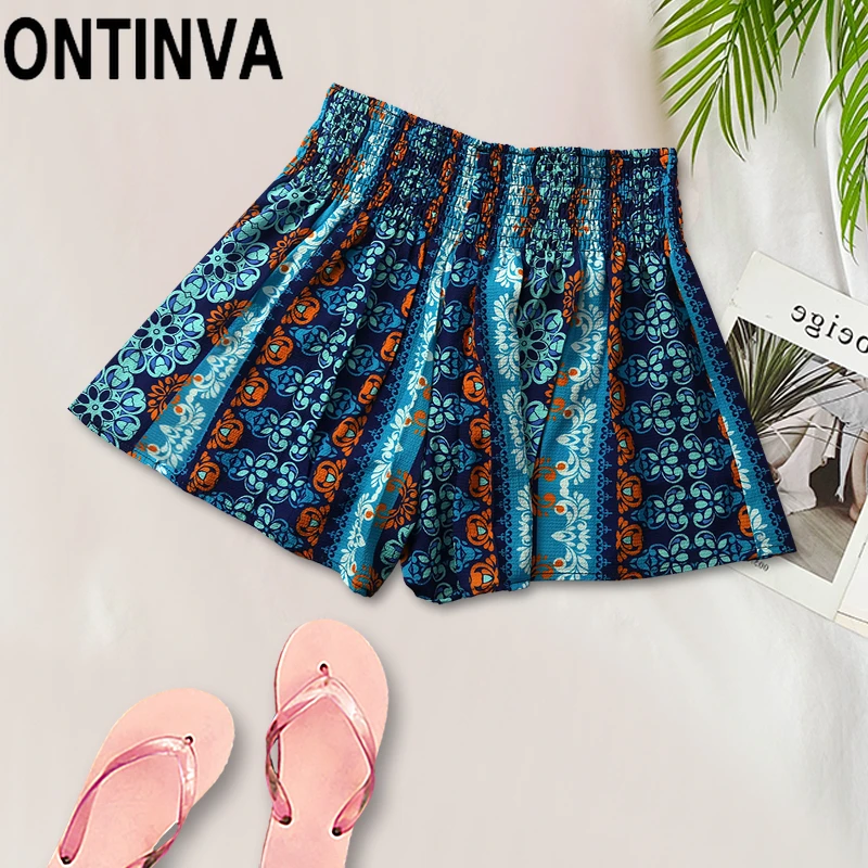 Women's Summer Boho Trbial Print High 