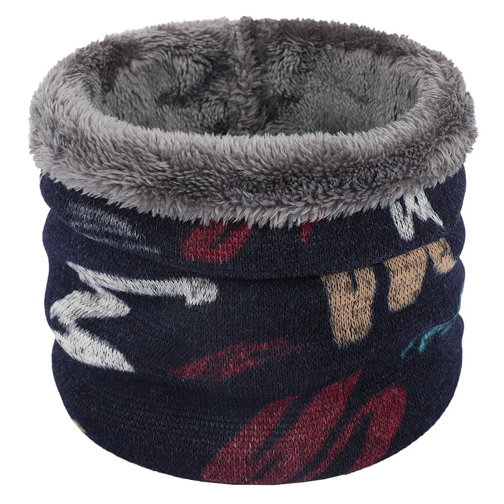1 шт., зимний теплый ворсовый вязаный шарф для шеи, круглый шарф, шаль-снуд с петлей, шарф для лыжного альпинизма для мужчин и женщин - Цвет: E