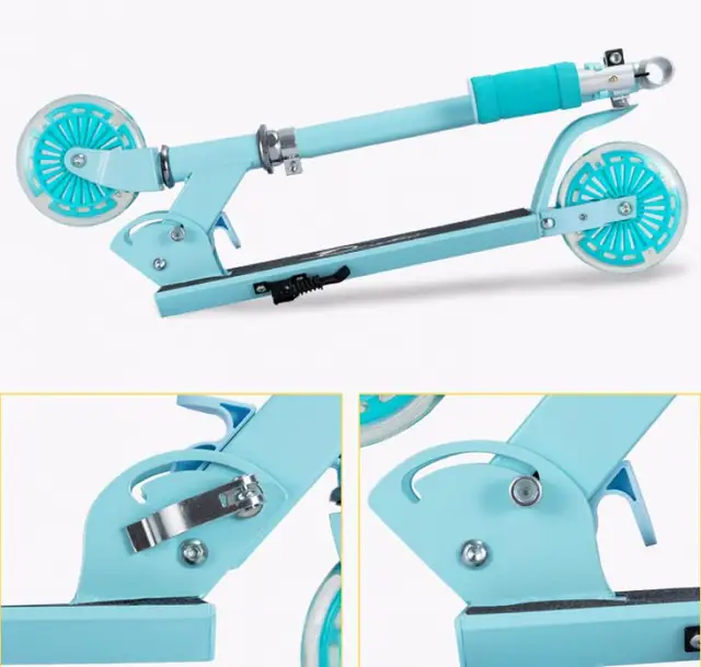 Children's Kick Scooter Folding Aluminum Alloy Skateboard 2 Wheels Kids Adjustable Scooter Exercise Toys Scooter For Boys Girls 2