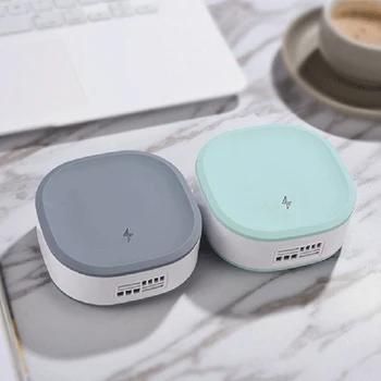 ワイヤレスデュアルスプレー空気加湿器、シンプルで充電式、便利な車デスクトップナイトライト加湿器
