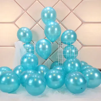 

100pcs/lot 10inch Lake tiffany Blue Pearl Shiny Latex Helium Air Balloons Birthday Wedding party Supply Christmas Decoration Toy