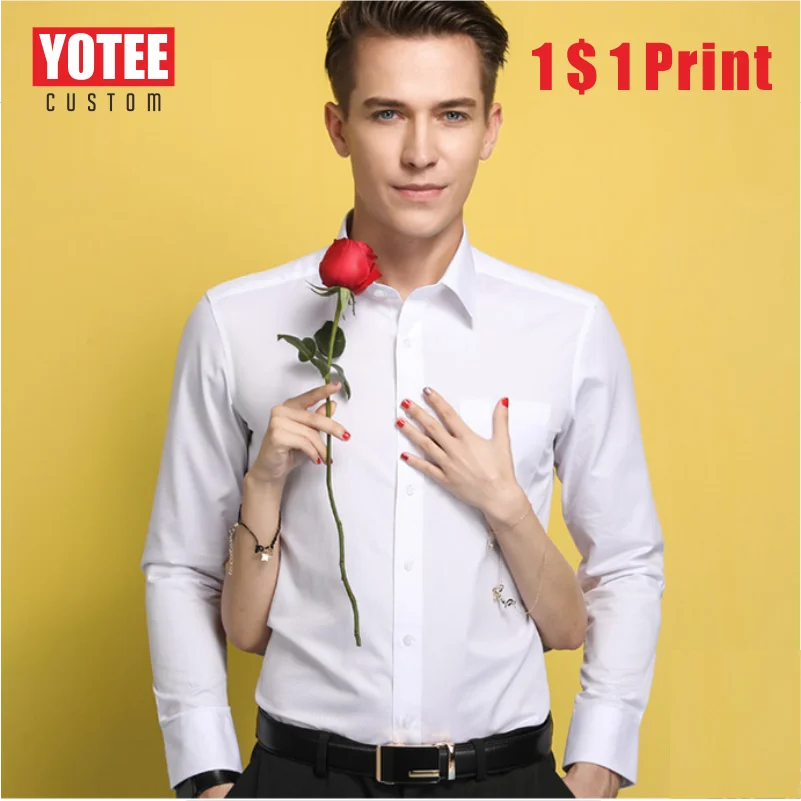 

YOTEE2020 New Long Sleeve Shirt Custom Slim Cotton Thickening Group Company Custom Embroidery Long Sleeve Shirt XS-5XL