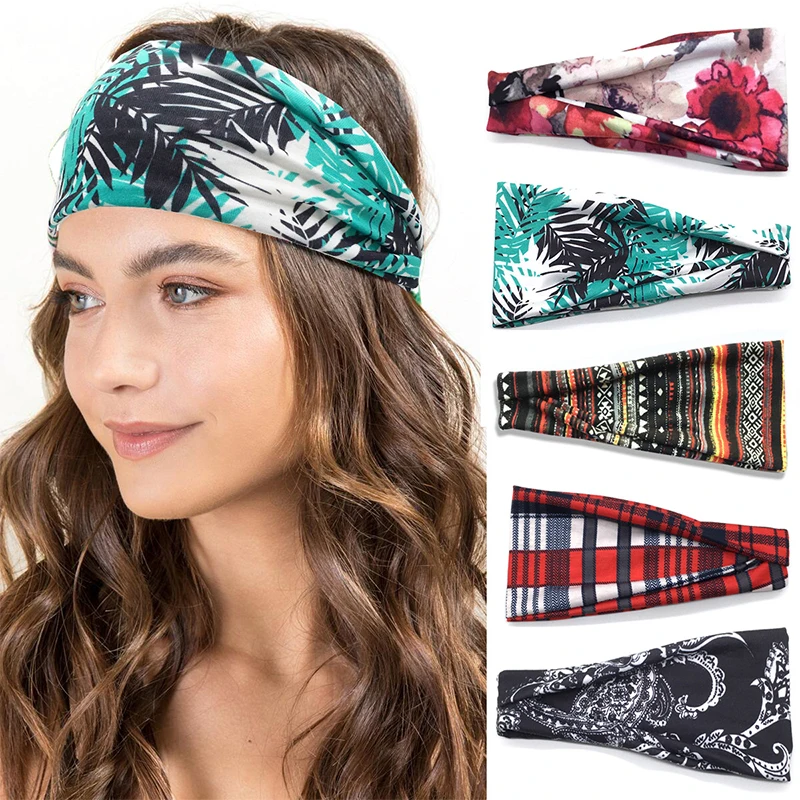

2020 New Fashion Hip Hop Bandana Ladies Sweet Soft Scarf Girls Printed For Women 100% Cotton Headband Hair Accessories Ornament
