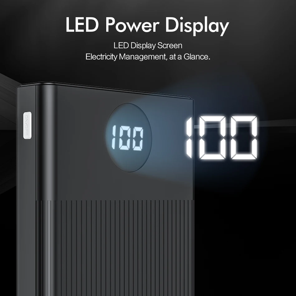 ROCK 10000mAh Power Bank Fast Charge Powerbank For Xiaomi Mi9 8 iPhone11 Led Display Poverbank Portable External Battery Charger