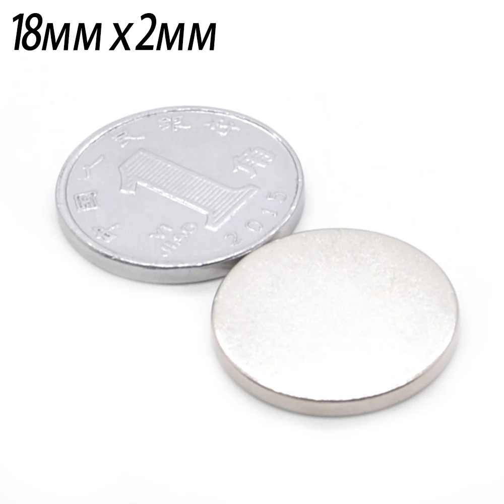 

200 pcs. neodymium diameter 18 mm x 2 mm strong magnets tiny disk NdFeB rare earth for craft sticking refrigerator models