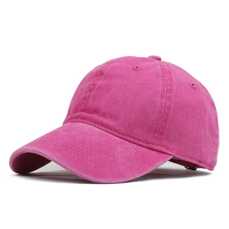 Повседневная Бейсболка Регулируемая дышащая Snapback хип хоп простая Кепка Такер модная мужская бейсболка - Цвет: Розово-красный