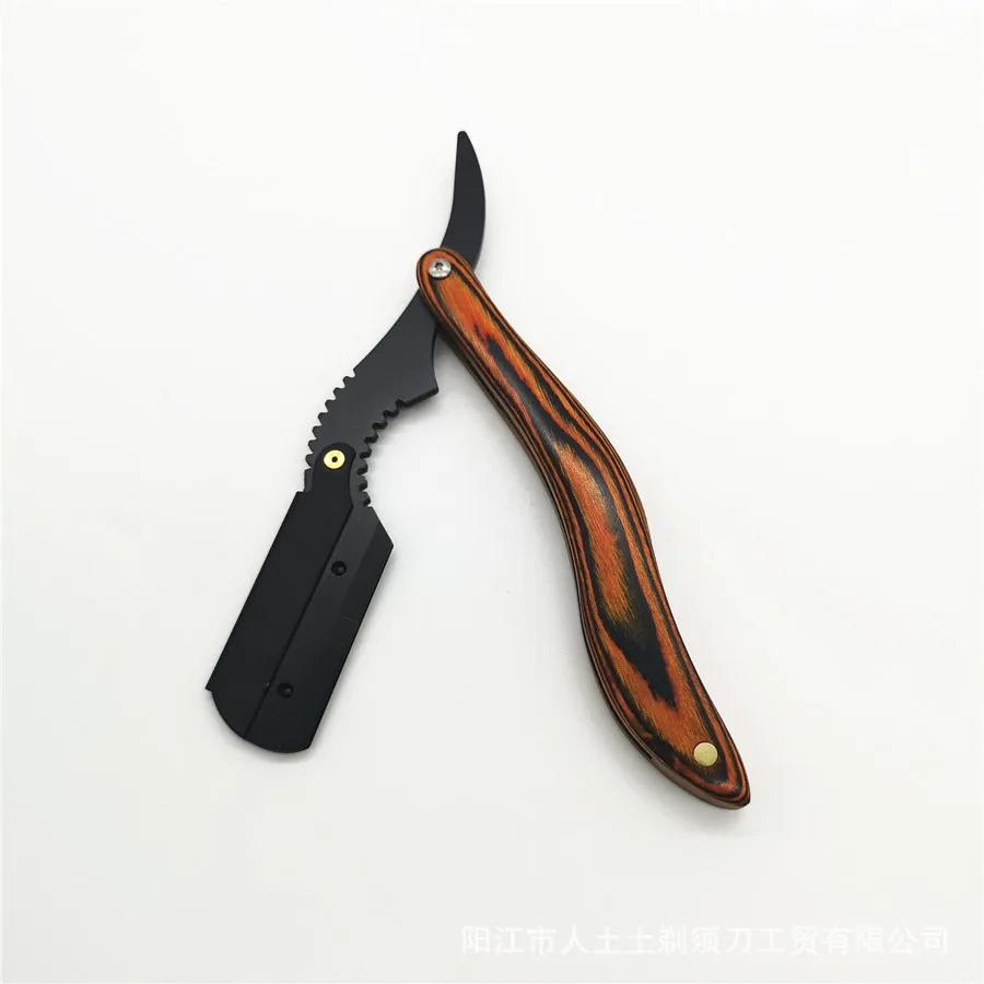 Vintage Razor Razor Wooden Handle Razor Stainless Steel Straight Razor Holder G1105