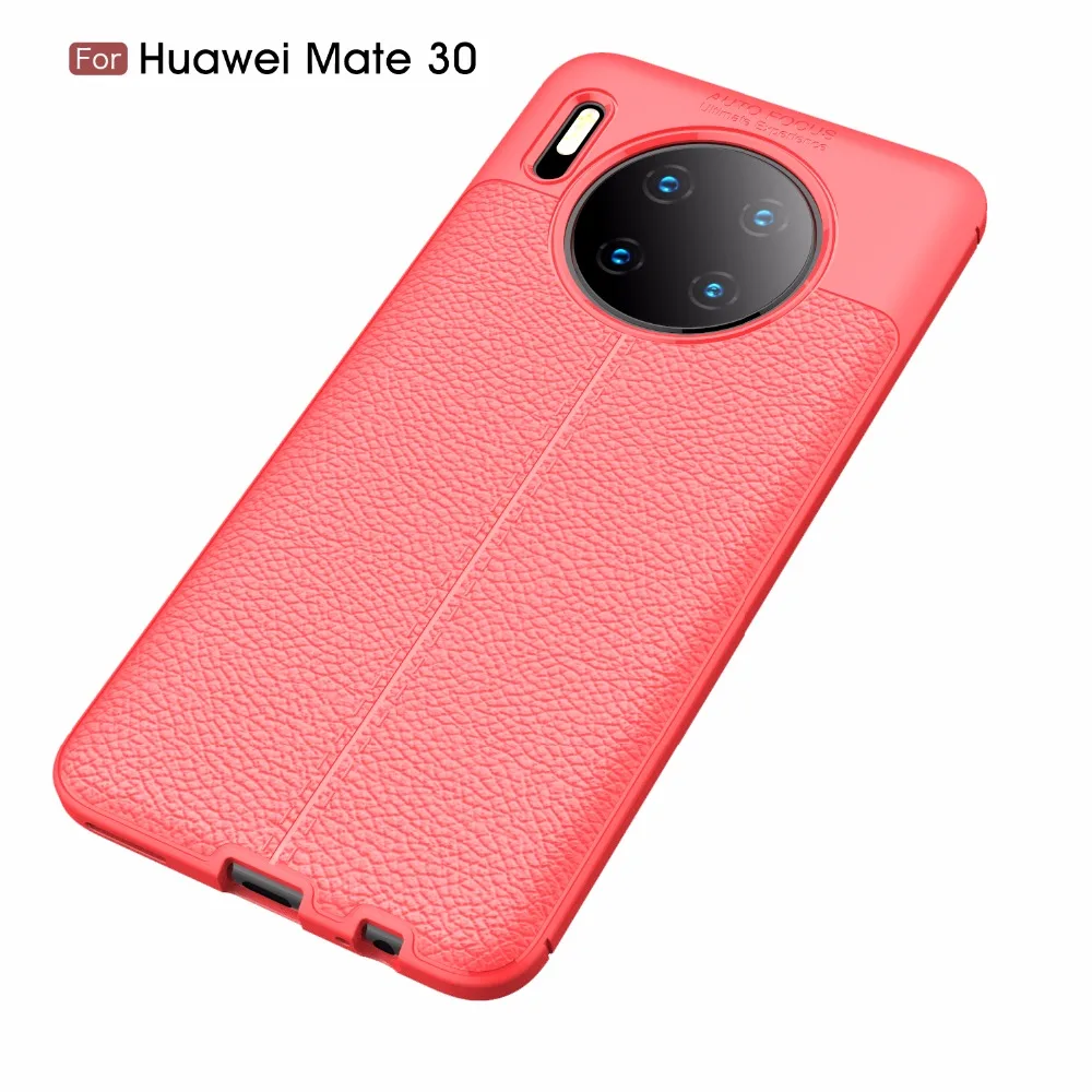 50 шт./лот Litchi Striae TPU чехол для huawei mate 20 20 lite 20 pro 20X30 30 Pro Чехол для сотового телефона