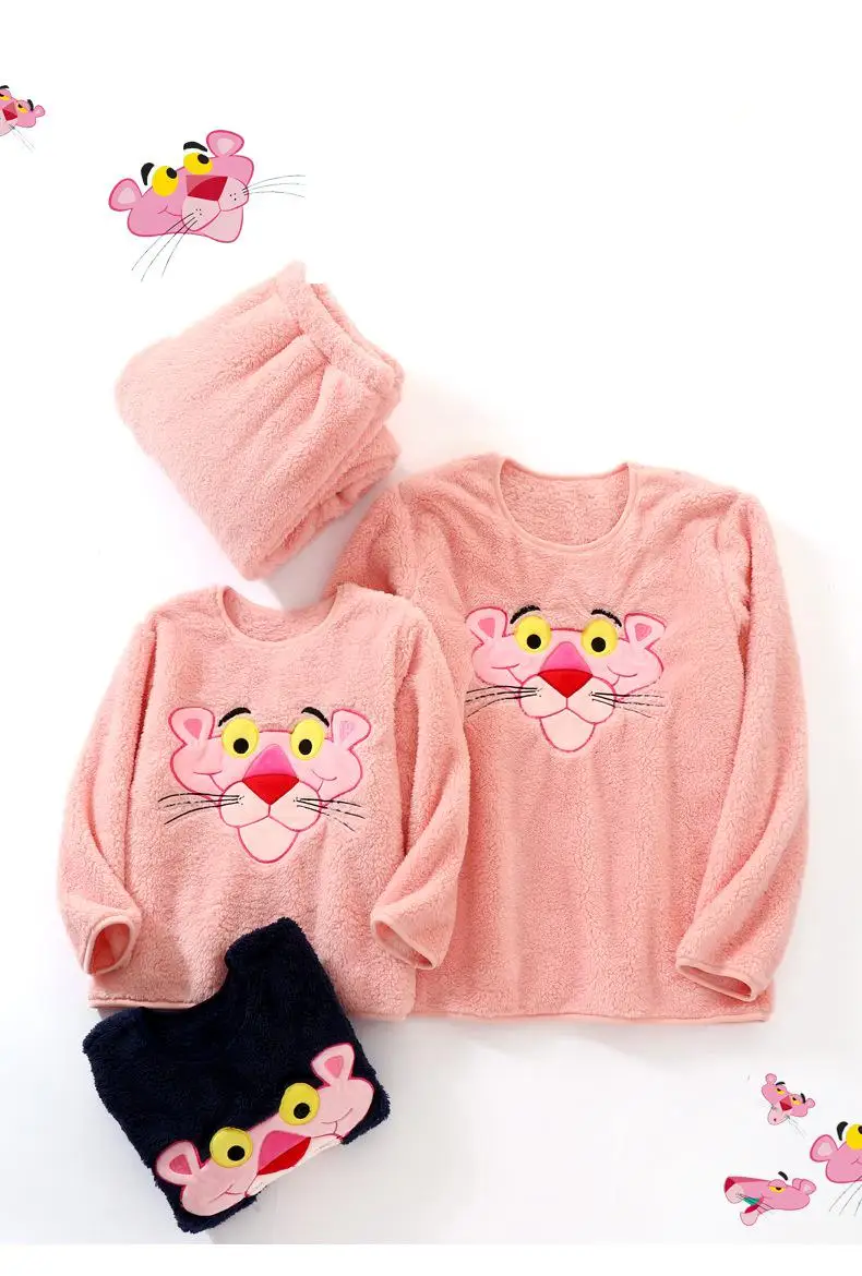 best cotton nightgowns	 Kids Pajamas Set Winter Fannel Warm Boys Girls Homewear Clothes Cartoon Pink Panther Kid Night Wear Suit Cute Family Pajamas pajama sets affordable	