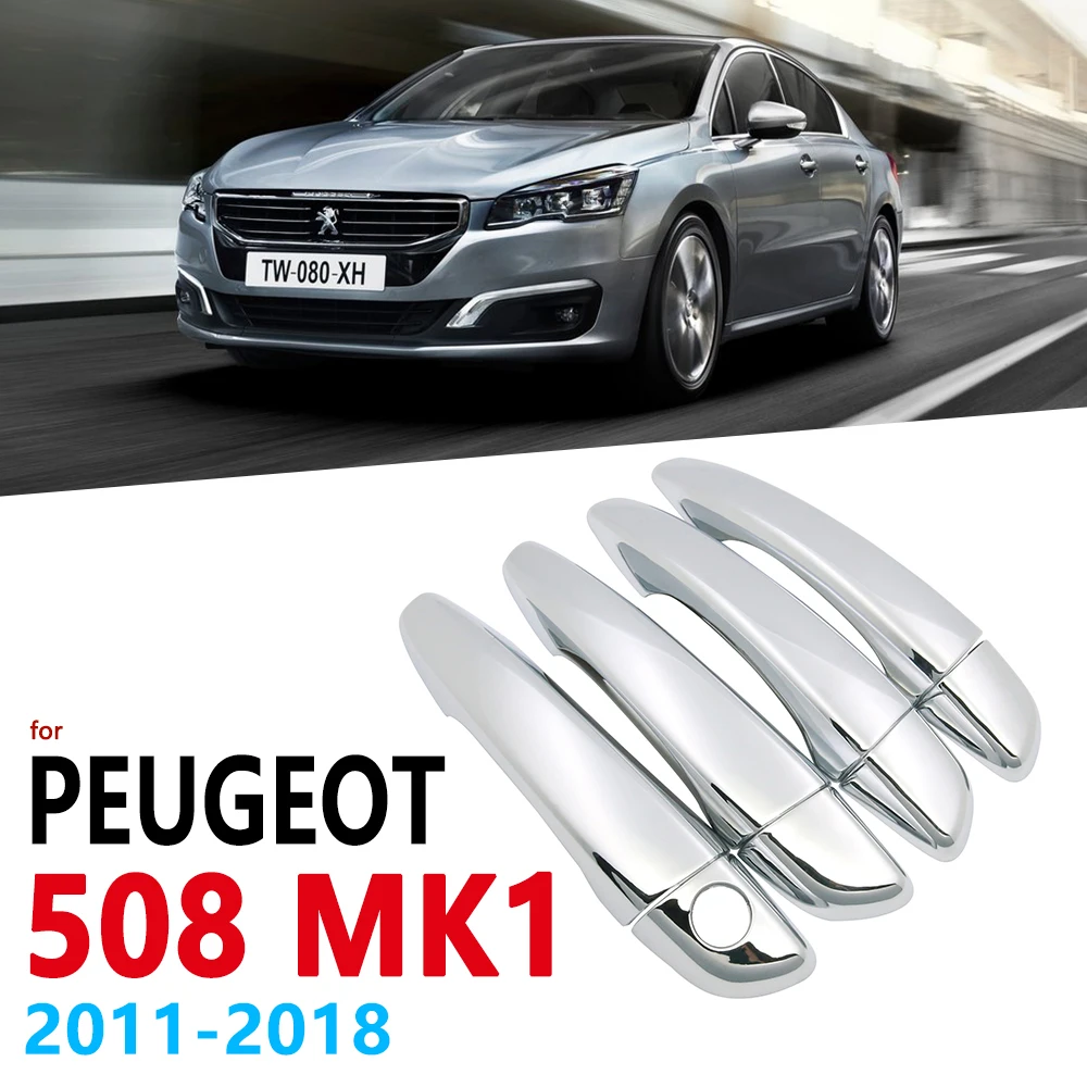 Хромированная накладка на ручки для Peugeot 508 508SW SW MK1 2011 ~ 2018 автомобильные