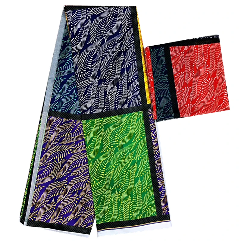 В нигерийском стиле Анкара ткань хлопок шелковые принты ткань Анкара Атлас воск высокое качество африканская кружевная ткань для вечерние платье - Цвет: MJ851019s2
