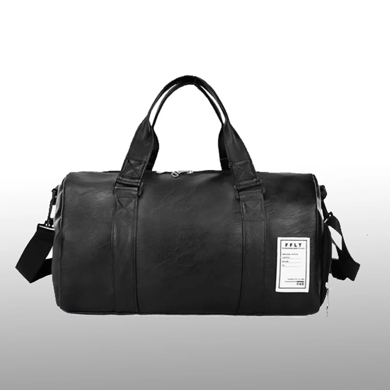 

2019 Quality Travel Bag black PU Leather Couple Travel Bags Hand Luggage For Men And Women Fashion Duffle Bag
