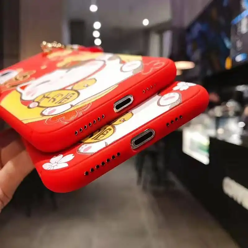 Чехол для iPhone 11 pro Max Lucky Cat, милая задняя крышка для iPhone 11 X XS Max XR 6 7 8plus Maneki Neko Shell+ подвеска