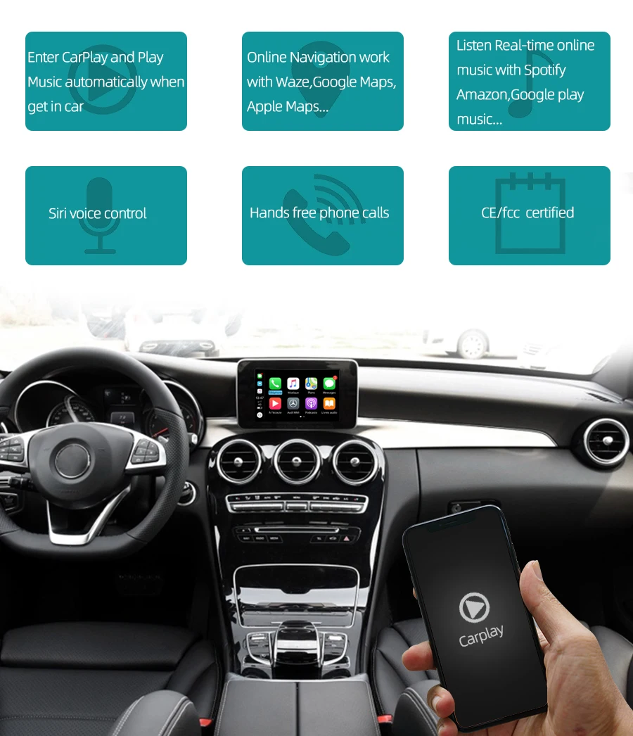 Sinairyu Wifi беспроводной Carplay Mercedes C Class w205 NTG 5,1 5,2 5,5 Apple Car Play iOS13/Android видео плеер адаптер для Benz
