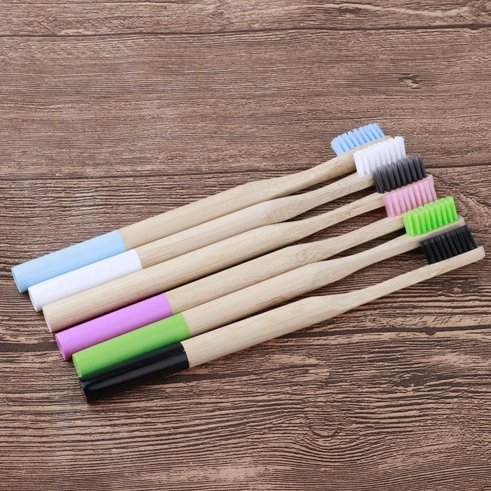 2pack Colorful Environment-friendly Bamboo Toothbrush Oral Care Bamboo Handle Soft Bristles Tooth brush Whitening Toothbrush