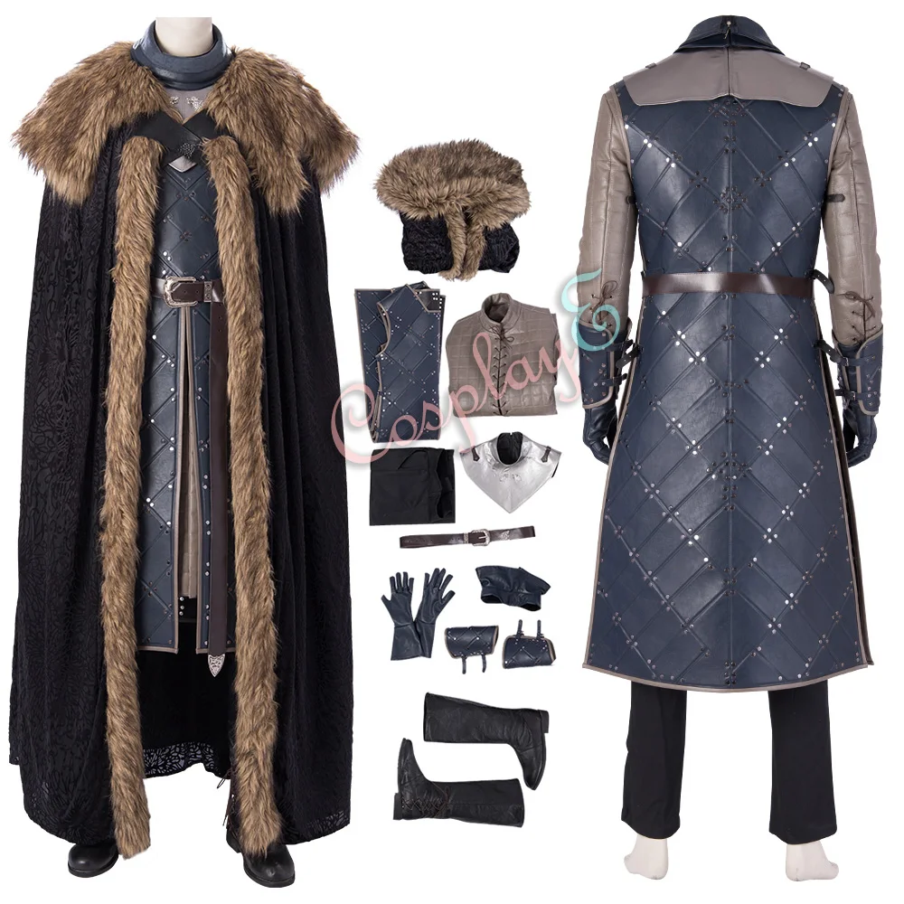 

Jon Snow Costume Game of Thrones 8 Cosplay High Quality Fashion Full Set