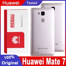 Recambio de carcasa trasera Original para Huawei Mate 7, cristal de batería con lente de cámara para Mate7