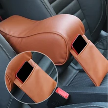 Стильная Автомобильная Центральная консоль подлокотник коробка мягкая увеличивающая Подушка с карманом автомобильный подлокотник коробка Накладка для Ford Focus Fusion Escort